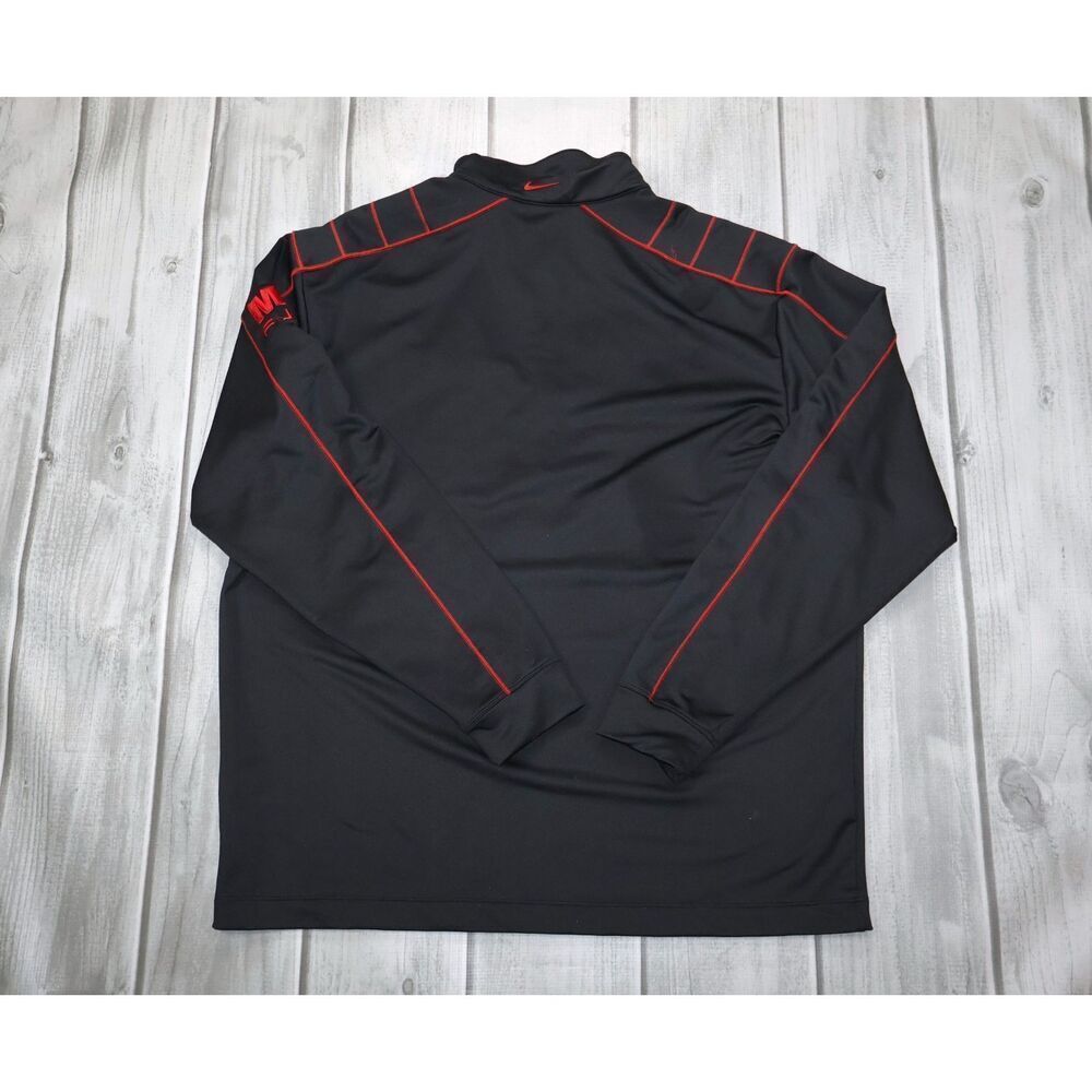 Nike Men's XL Black/Red Long Sleeve Pullover 1/4 Zip Sweater Dri Fit Milwaukee - Picture 8 of 10